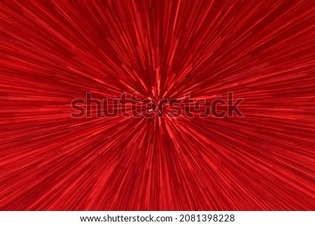 Blurred red zoom perspective background. Abstract soft explosion effect. Centric motion pattern