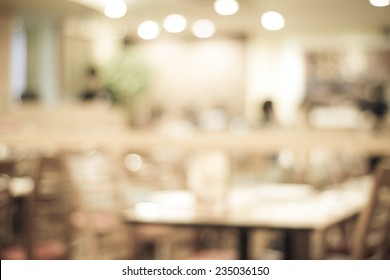 Blurred Restaurant With Bokeh Background