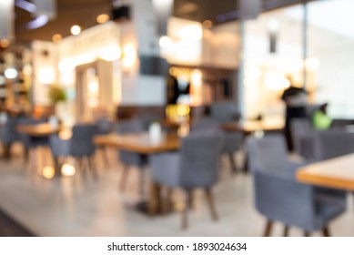 blurred restaurant during the outbreak of a virus, empty tables with no customers, stay at home concept