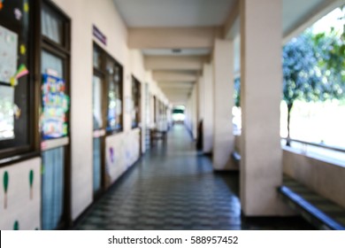 Blurred School Corridor