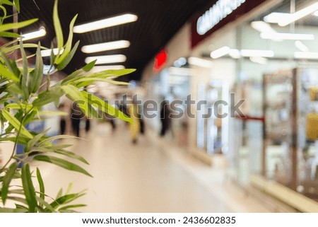 blurred shopping mall background, bokeh light of retail store in background