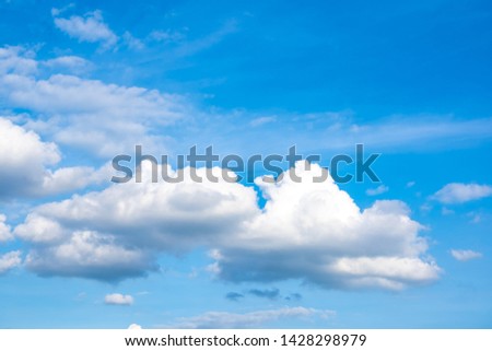 Blurred sky blue or azure sky and cloud white clear daytime is beautiful background