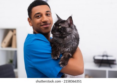 Blurred Smiling African American Veterinarian Uniform Stock Photo ...