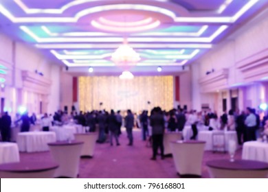Blurred soft of people in dinner room for party