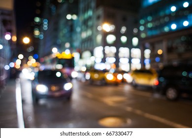 Blurred Street Of New York At Night