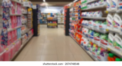 Blurred Supermarket Background, Front View