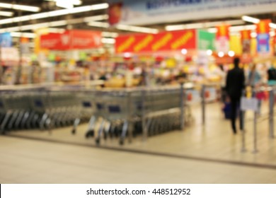 Blurred Supermarket Entrance