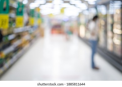 blurred Supermarket shelves, Shoppeng concept background