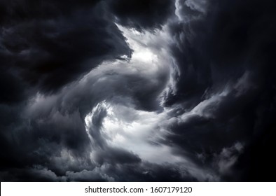 Blurred Swirl In The Dark Storm Clouds