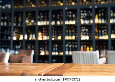 Blurred Table With The Bar Background Behind 