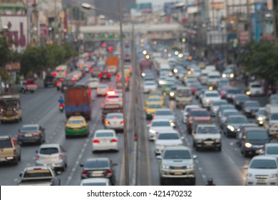 blurred traffic jam with light