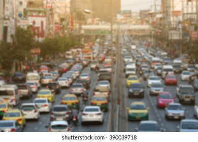 blurred traffic jam with light on  street in bangkok , Motion blur,thailand