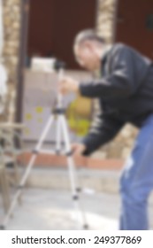 blurred using a camera to take photo