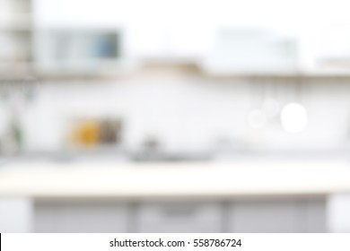 Blurred View Of Kitchen Interior