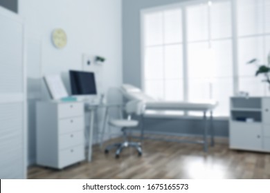 Blurred view of modern medical office. Doctor's workplace - Shutterstock ID 1675165573