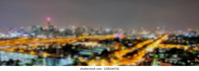 Blurred Vision Looking Forward To The Big City At Night