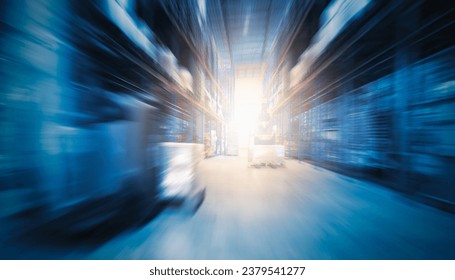 Blurred Warehouse Space. Tall Shelf Storage Warehouse. Package Boxes Supplies. Supply Chain Shipment Goods. Distribution Warehouse Shipping, Logistics. - Powered by Shutterstock