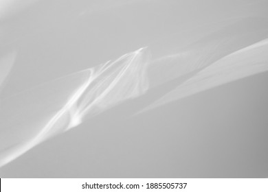 Blurred Water Texture Overlay Effect For Photo And Mockups. Organic Drop Diagonal Shadow And Light Caustic Effect On A White Wall. Shadows For Natural Light Effects