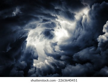 Blurred Whirlwind in the Dramatic Stormy Clouds