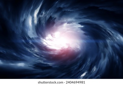 Blurred Whirlwind in the Dramatic Stormy Clouds