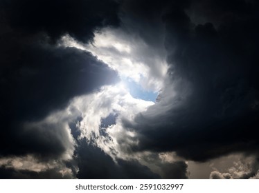 Blurred Whirlwind in the Dramatic Stormy Clouds