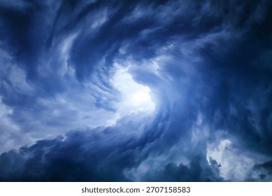 Blurred Whirlwind in the Dramatic Stormy Clouds