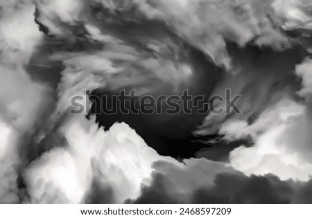 Blurred Whirlwind in the Dramatic Stormy Clouds