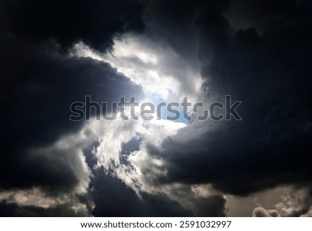 Blurred Whirlwind in the Dramatic Stormy Clouds