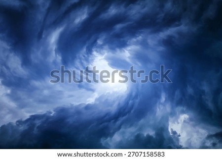 Blurred Whirlwind in the Dramatic Stormy Clouds