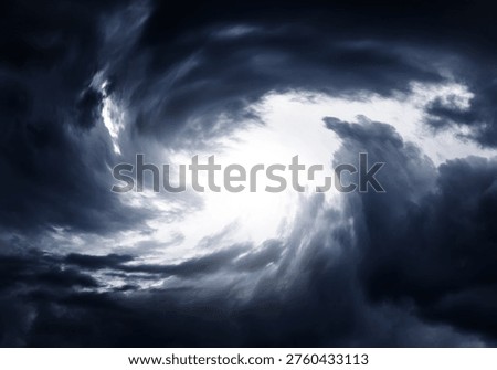 Blurred Whirlwind in the Dramatic Stormy Clouds