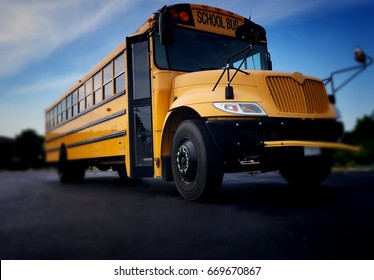 Blurred Yellow School Bus