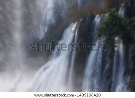 blurring Tee Lor Su waterfall, Umphang, Tak, Thailand.