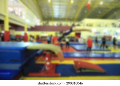 Blurry Of Competition Gymnastics Of Kid