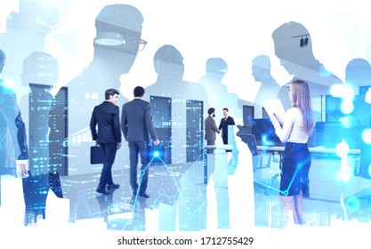 Blurry Diverse Business People Working Together Stock Photo 1712755429 ...