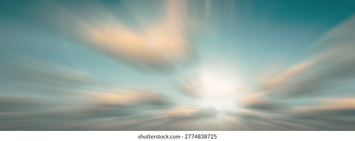 Blurry Effect Abstract Magic blur bokeh light nature morning gradient summer sky background concept - peaceful event christian religion, holy spirit faith hope easter, scenery of ramadan peace sunset