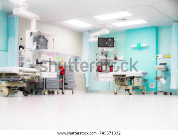 Blurry Emergency Room Availableshows Blood Pressure Stock