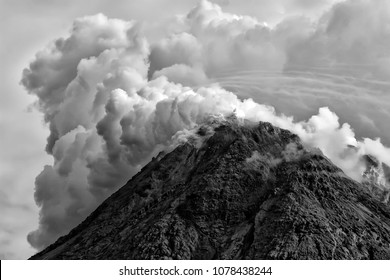Blurry Explotion of Merapi Mountain