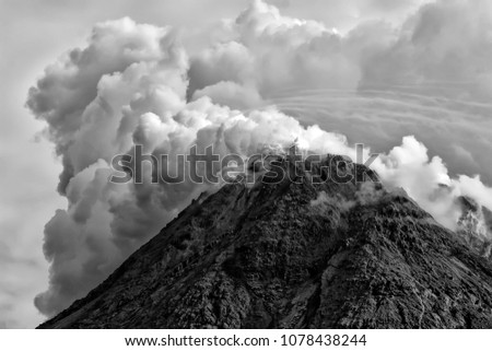 Blurry Explotion of Merapi Mountain