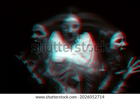 blurry female portrait of a psychotic with bipolar and schizophrenic disorders