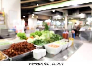 Blurry Food Court At Supermarket/mall For Background