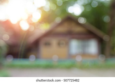 Blurry House In The Forest Background