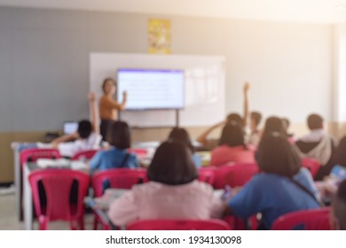 Blurry Image, Atmosphere In The Classroom Of Thai Primary Education