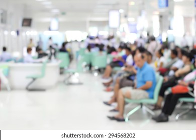 Blurry Image Of Hospital, Patient Waiting For Doctor