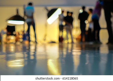 Blurry image in studio working advertising with strobe flash or studio flash.