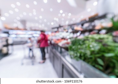 Blurry image of vegetable at department store