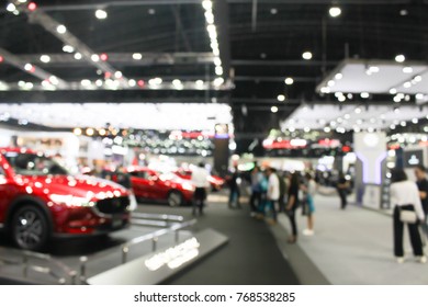 Blurry Many Peoples In The Event Car Show Motor Show, Motor Expo.