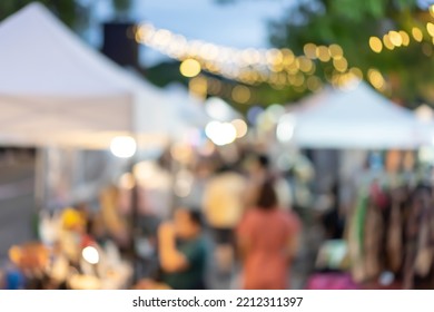 The Blurry Market Fair Environment Around Shopping Community And Market Place Located In Asia.