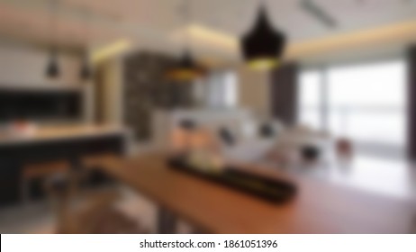 Blurry Modern Living Room Interiors. Suitabale For Your Design Background Project.