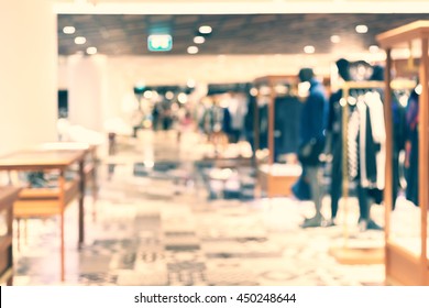 Blurry Modern Mens Fashion Clothes Store For Background Vintage Tone