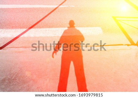 Similar – Image, Stock Photo Shadow on the sidewalk